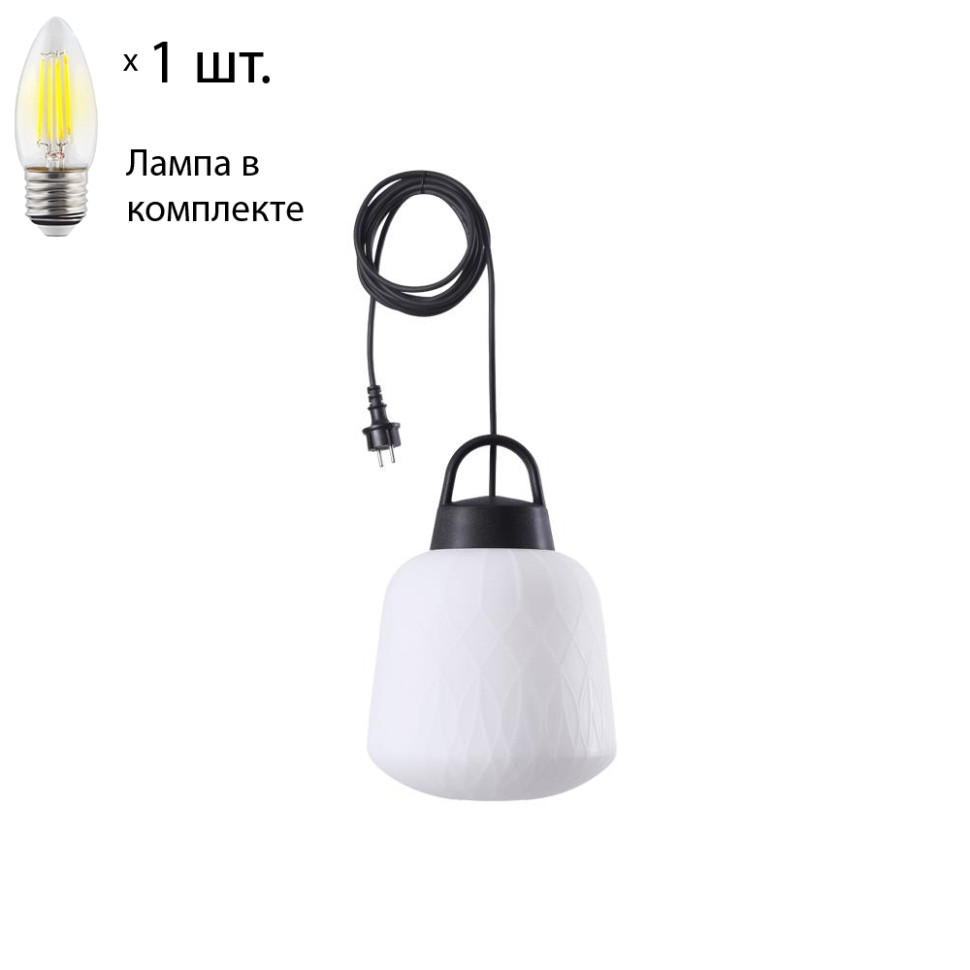 Подвесной светильник Novotech Conte с лампочкой 370644+Lamps E27 Свеча