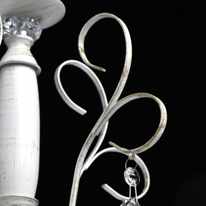 Подвесная люстра со светодиодными лампочками E14, комплект от Lustrof. №193111-668060, цвет белый с золотой патиной - фото 4