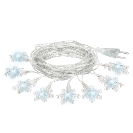 10м. Электрогирлянда ''Снежинки'' 80LED (холодный) IP20 Vegas 295893