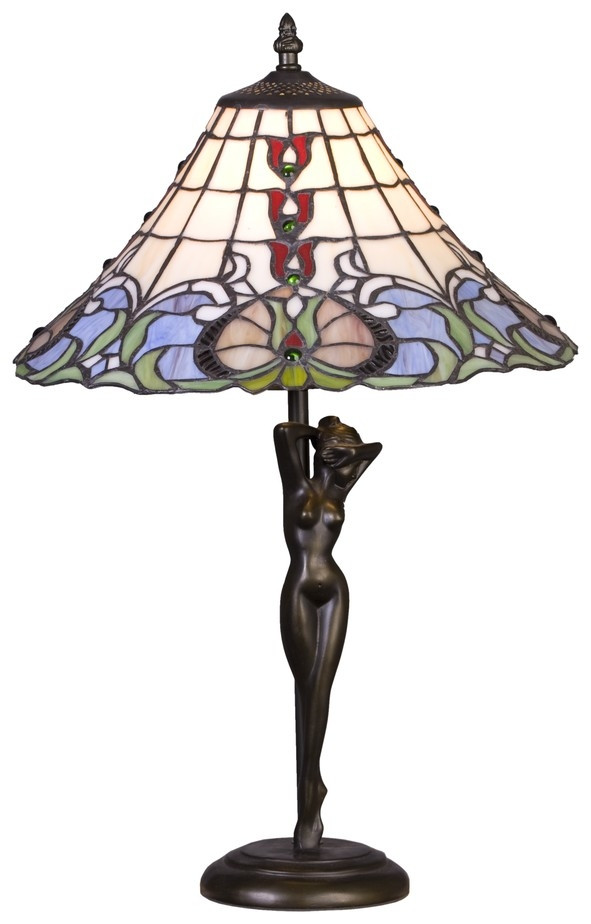 Необычная настольная лампа со светодиодной лампочкой E27, комплект от Lustrof. №151373-623463, цвет темно-коричневый
