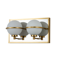 Бра цвета латуни с хромированной вставкой, полу-прозрачный плафон, для 2 ламп G9 от GETOGAZOV FAMILY