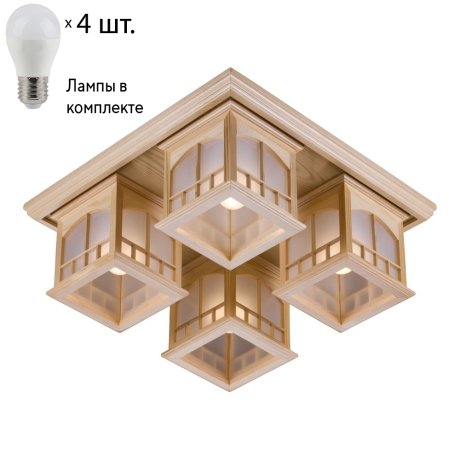 Потолочный светильник с лампочками Velante 513-717-04+Lamps E27 P45 