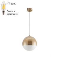 Подвесной светильник Crystal Lux с лампочкой Optima SP1 Gold D200+Lamps E14 Свеча