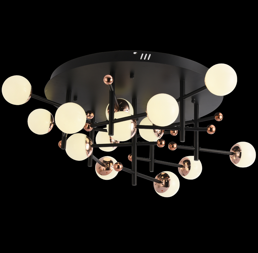 Потолочная светодиодная люстра Natali Kovaltseva Loft LED LAMPS 81344 GOLD BLACK, цвет золотой - фото 1