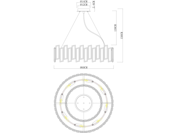 Подвесная люстра со светодиодными лампочками E14 , комплект от Lustrof. №444954-622998 