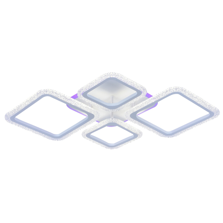 Светодиодная диммируемая люстра с ПДУ Profit Light 8015/2+2 WHT 88W+12W RGB 