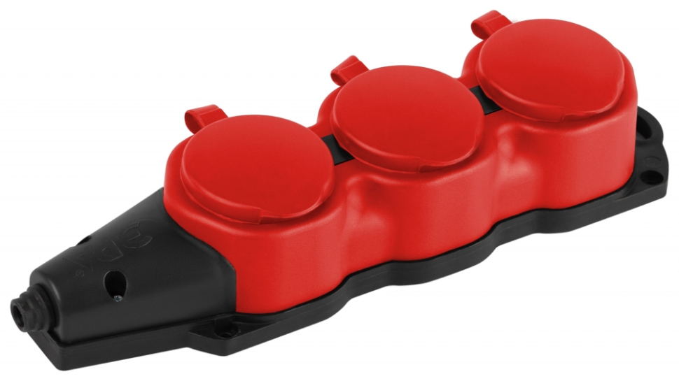 Колодка ЭРА KX-3e-RED-IP44 каучуковая с заземлением 3 розетки 16A IP44 красная Б0068393 507₽