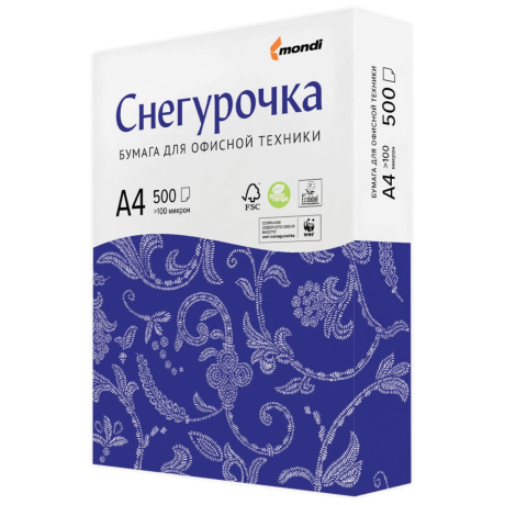 Бумага офисная А4, 80 г/м2, 500 л., марка С, СНЕГУРОЧКА, Россия, 146% (CIE) (110071)