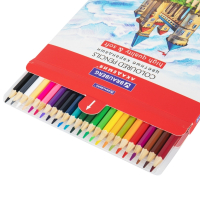 Нарушена упаковка! <402395> Карандаши цветные мягкие BRAUBERG АКАДЕМИЯ, 24 цвета, шестигранные, грифель 3 мм, 181866 (181866)