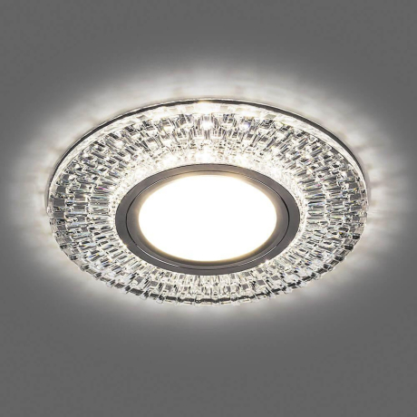 Светильник встраиваемый с LED подсветкой Feron CD943 потолочный MR16 G5.3 прозрачный, хром 32991 