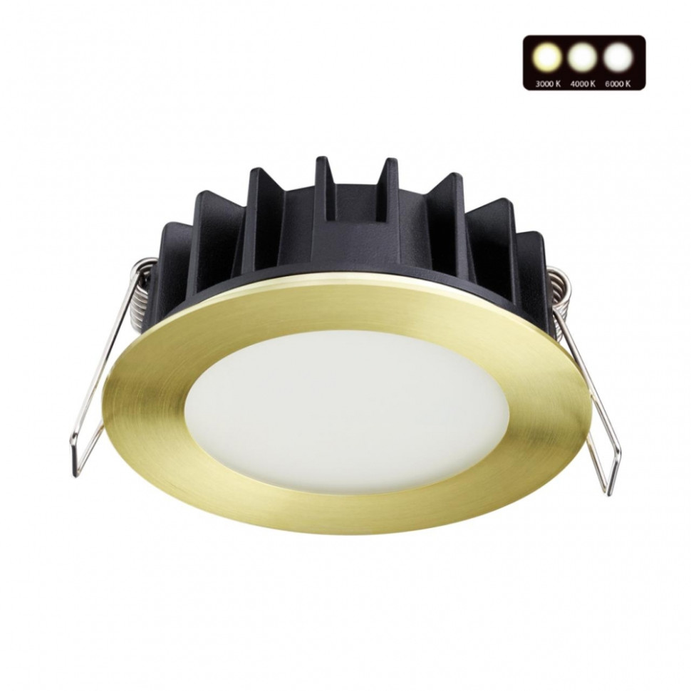 Встраиваемый светодиодный светильник с диммером Novotech Lante 358950, цвет бронза - фото 1