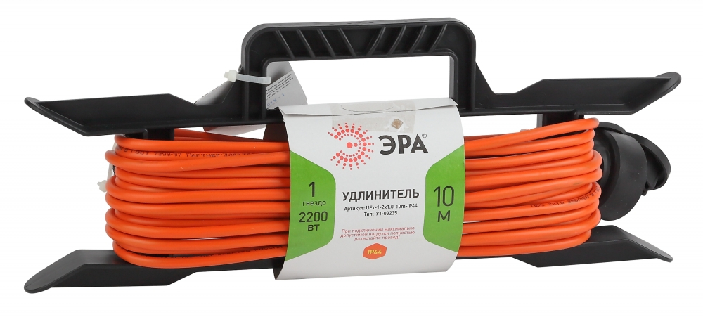 Удлинитель силовой ЭРА -1-2x1.0-10m-IP44 228457