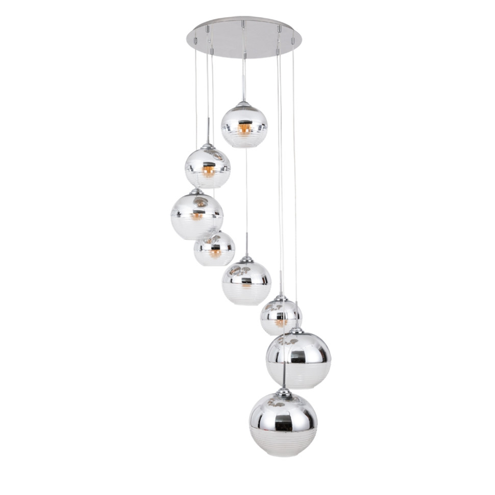 Подвесной светильник с 8 LED лампами. Комплект от Lustrof №282374-709244, цвет хром