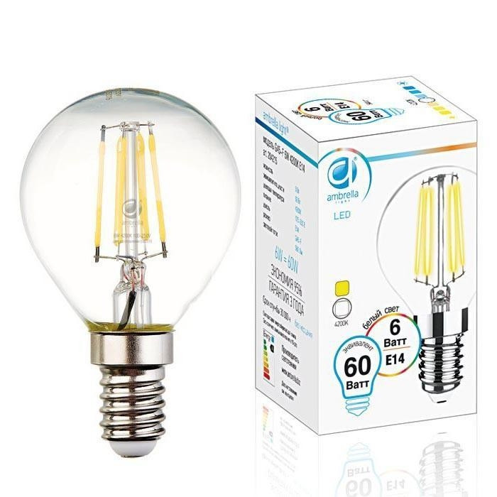    E14 6W 4200 () G45-F Filament Ambrella light (204215)