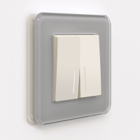 Выключатель двухклавишный с подсветкой без рамки Werkel айвори матовый W1120162