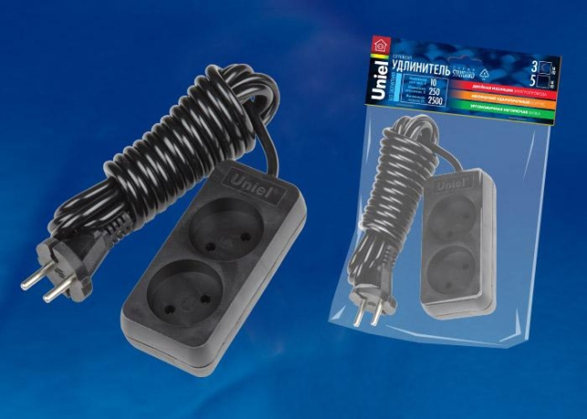 S-CD2-3 Удлинитель 2гн х 3м б/з Uniel  (UL-00003603)