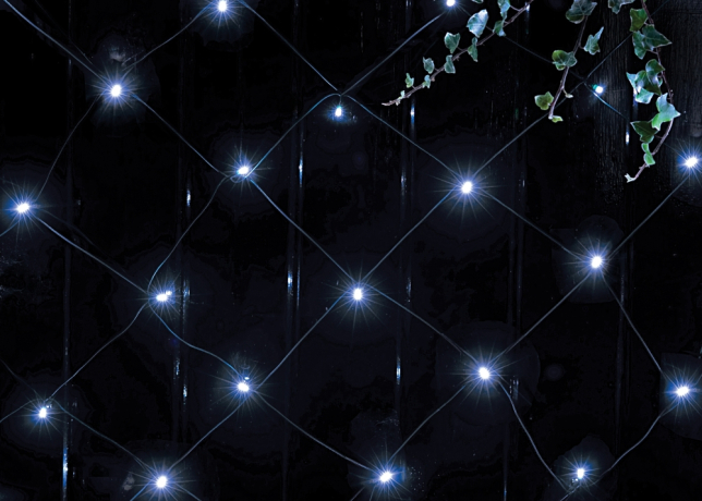 Гирлянда на солнечной батарее холодный свет 2м*1,35м Эра -15