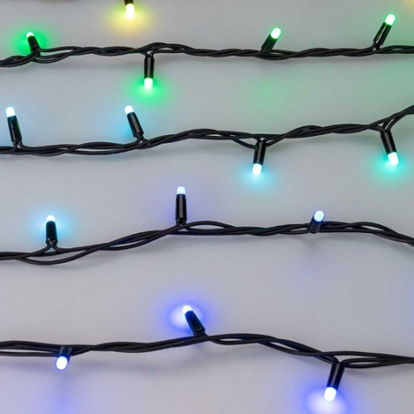Уличная светодиодная гирлянда Ardecoled нить 24V разноцветная ARD-String-Pro-10000-Black-95Led-Milk-Live RGBW-DMX 031755 
