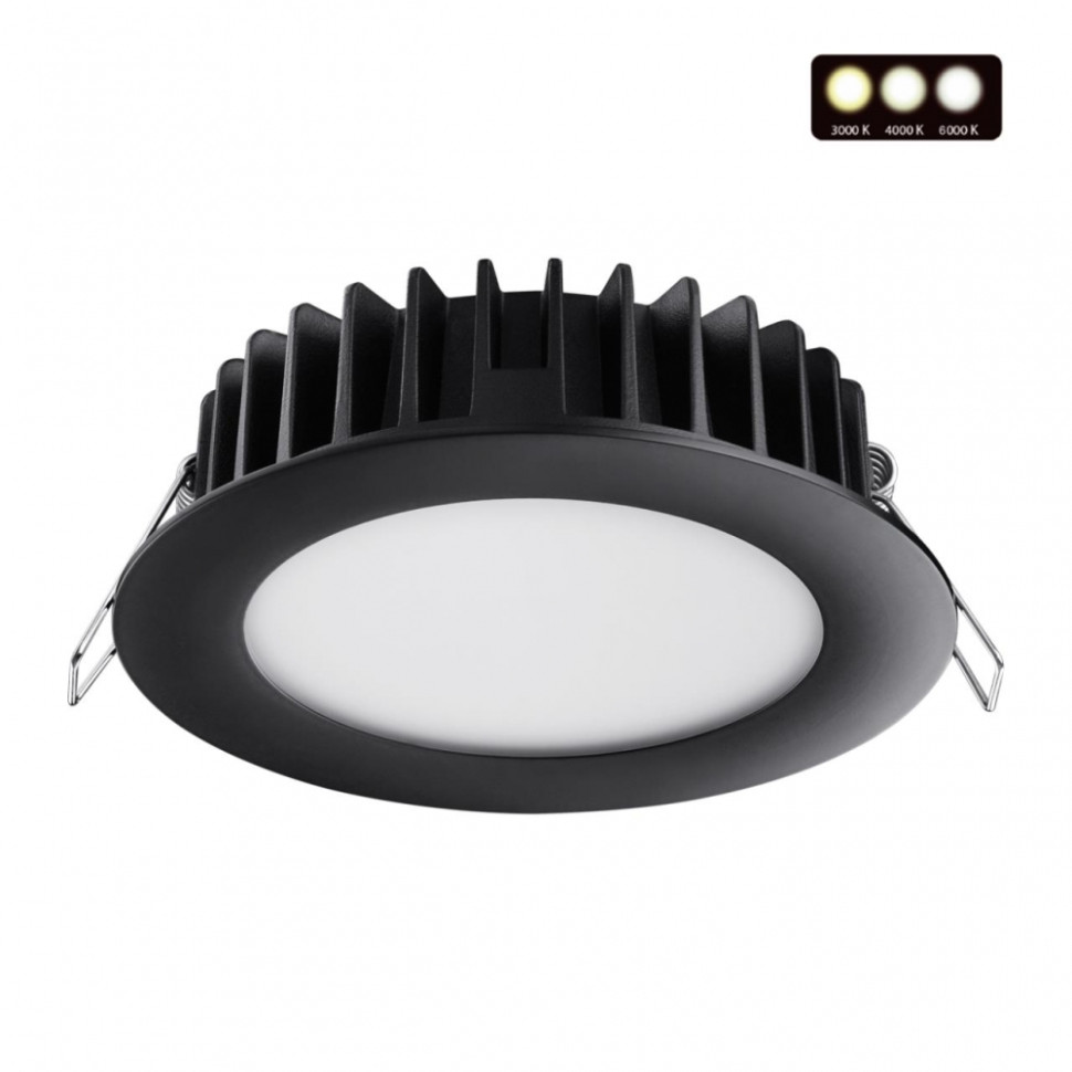 Встраиваемый светодиодный светильник с диммером Novotech Lante 358951, цвет черный - фото 1