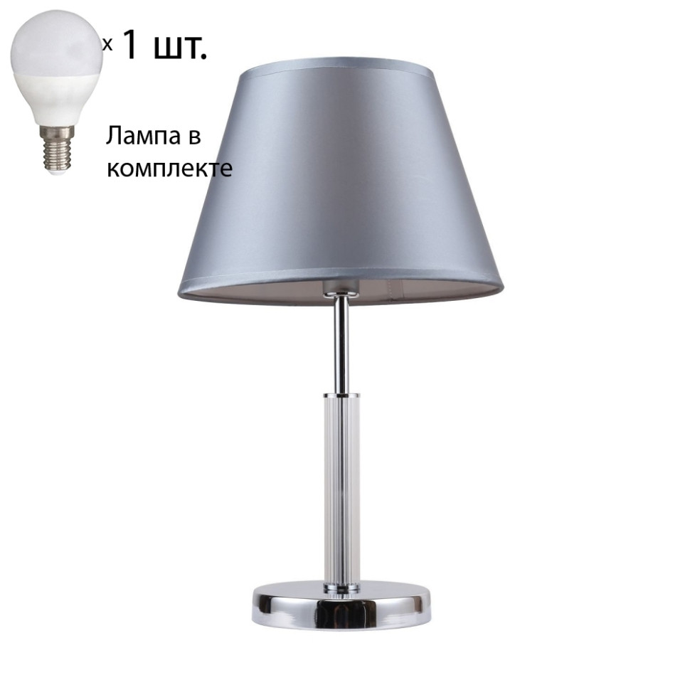 Настольная лампа с лампочкой от Lustrof Мартина 2193-519211, цвет хром 2193-1T-Lustrof - фото 1