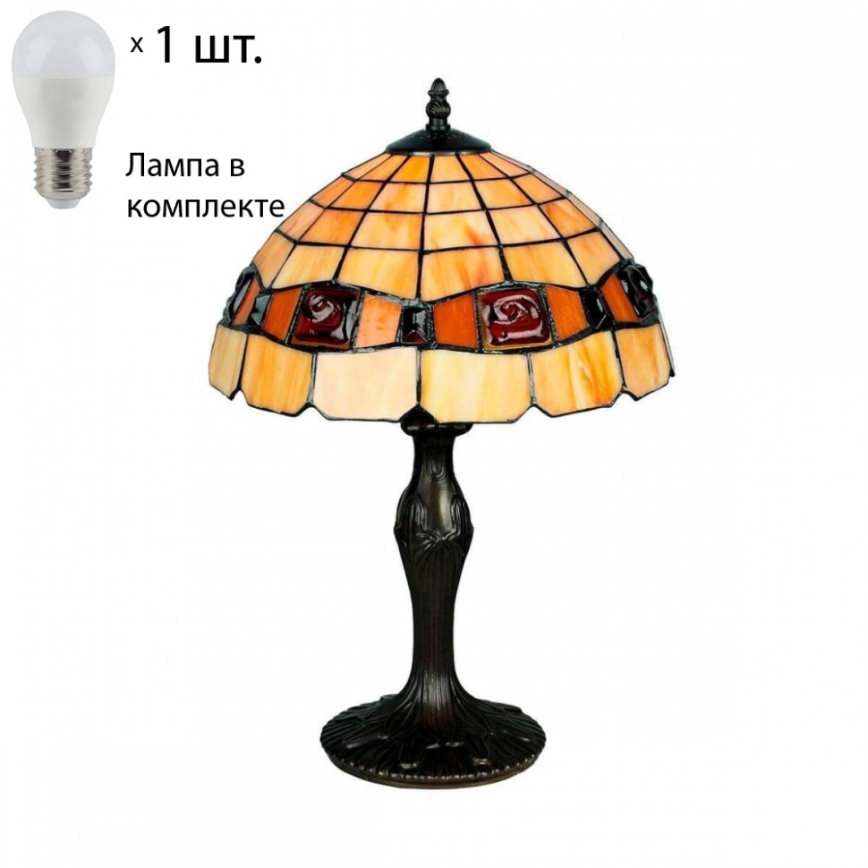 Настольная лампа с лампочкой Omnilux OML-80504-01+Lamps, цвет античная бронза OML-80504-01+Lamps - фото 1