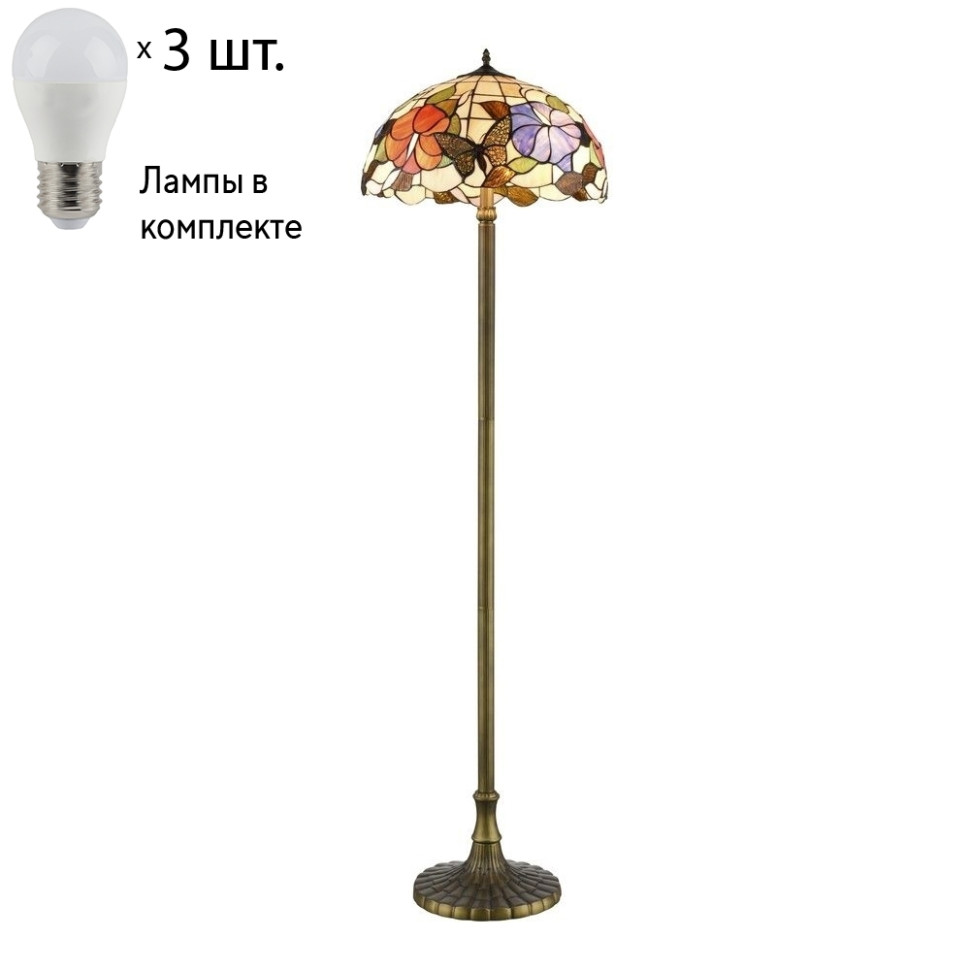 Торшер с лампочками Velante 816-805-03+Lamps, цвет бронза