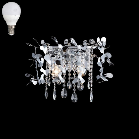 Бра с лампочками CRYSTAL LUX Romeo AP2 Chrome+Lamps 
