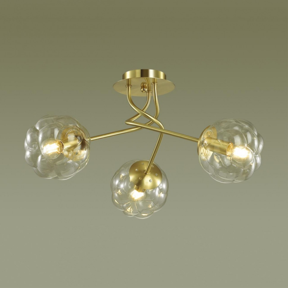 Люстра потолочная Lumion Breana с лампочками 4556/3C+Lamps E14 P45, цвет золотой 4556/3C+Lamps E14 P45 - фото 4
