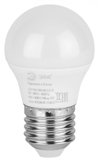 Нарушена упаковка!  <290918> Лампочка светодиодная ЭРА RED LINE LED P45-10W-840-E27 R Е27 / E27 10Вт шар нейтральный белый свет Б0050234