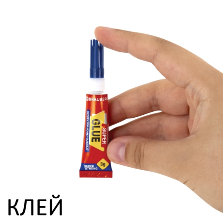 Нарушена упаковка! <621039> Клей моментальный Суперклей 5 шт. по 3 г + "Антиклей" в подарок, BRAUBERG EXTRA, 608107 (608107)