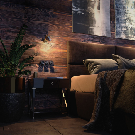 Выключатель на 4 положения двухклавишный без рамки Werkel Ретро (коричневый) W5620014