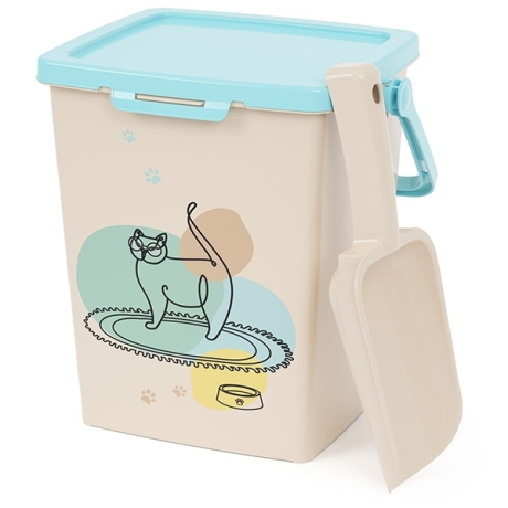 Нарушена упаковка!  <754488> Контейнер для корма "Мур-мяу" 5,5л (с замком) М8623