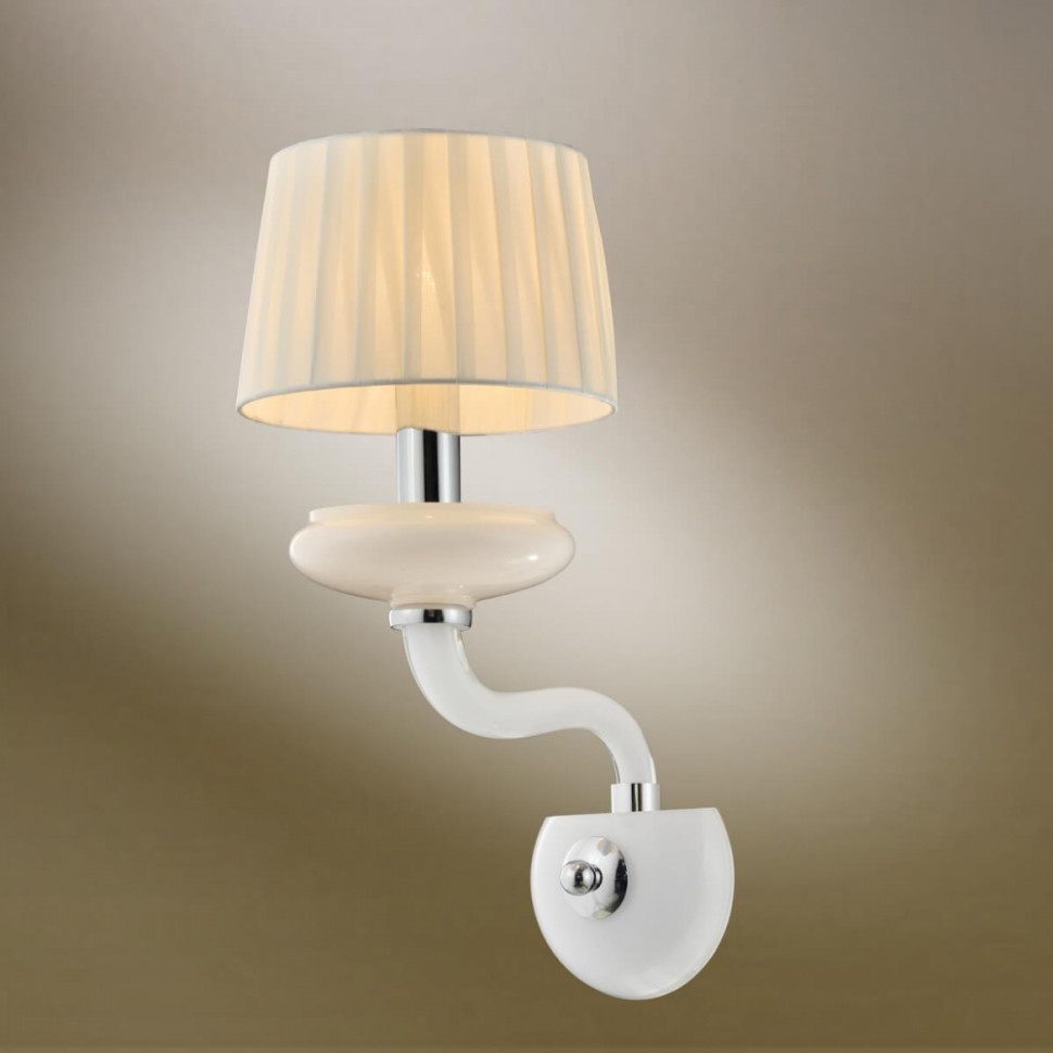 Бра с лампочкой Omnilux OML-86001-01+Lamps, цвет белый+хром OML-86001-01+Lamps - фото 3