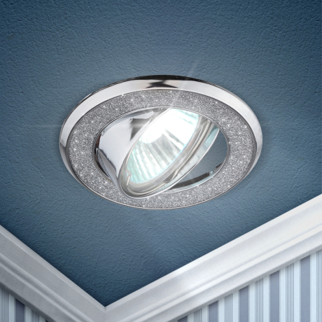 Нарушена упаковка!  <173353> Точечный встраиваемый поворотный светильник Эра DK18 CH/SH SL C0043759