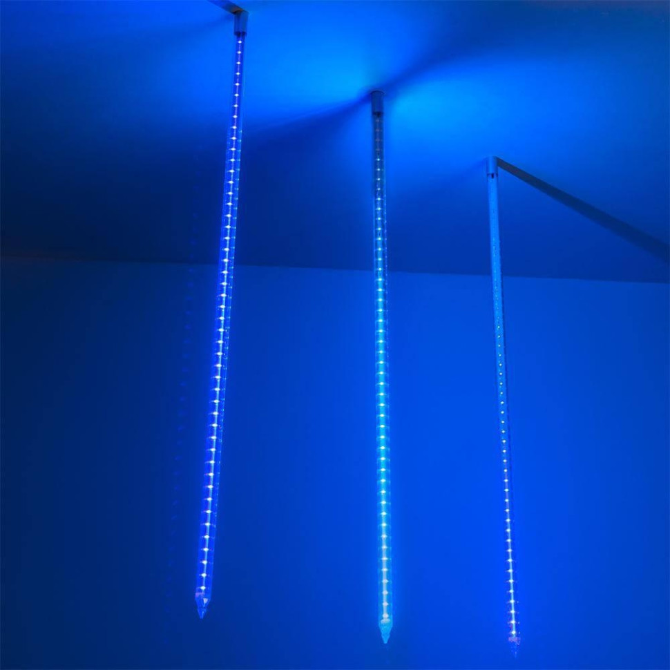 1м. Уличная гирлянда тающая сосулька синий свет Ardecoled 230V ARD-Icefall-Classic-D23-1000-Clear-96Led-Live Blue (26102)