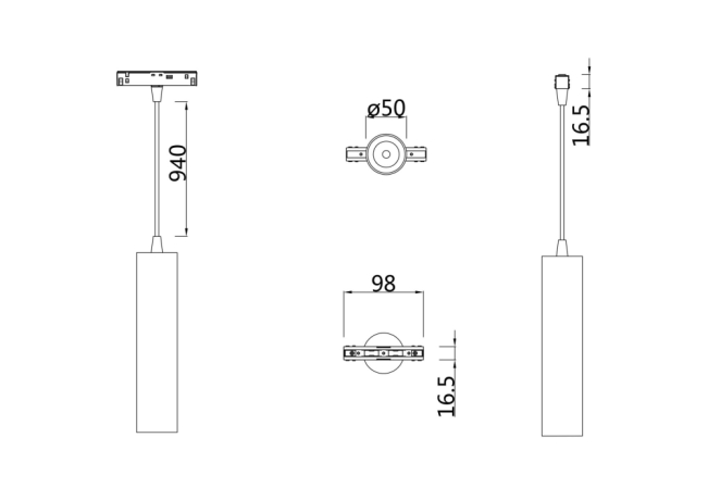 Подвесной светильник Maytoni Technical Focus LED TR016-2-12W4K-W 