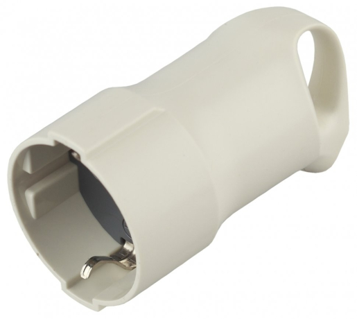 R3 Розетка кабельная c/з 16A с кольцом непрямой ввод белая Эра 168120