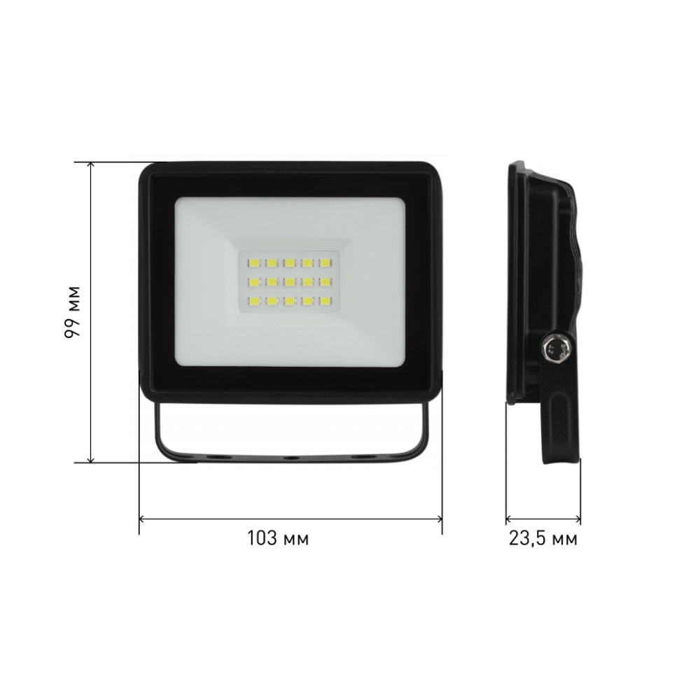 Прожектор светодиодный уличный Эра LPR-023-0-40K-020 (Б0052030), цвет черный - фото 4