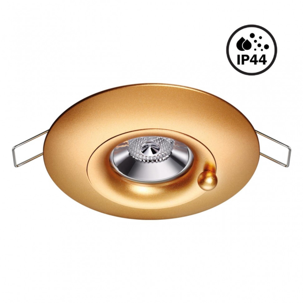 Встраиваемый влагозащищенный светильник Water Novotech 370791, цвет матовое золото - фото 1