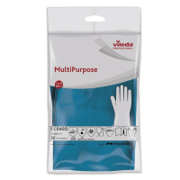 Нарушена упаковка!  <219771> Перчатки хозяйственные резиновые VILEDA многоцелевые, с х/б напылением, прочные, размер L (большой), 100754 (602152)