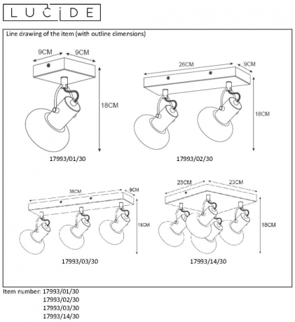 17993/01/30 Спот диммируемый Lucide Madee 