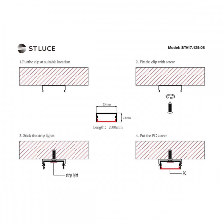Короб накладной ST-Luce Светодиодные ленты ST017.129.08 