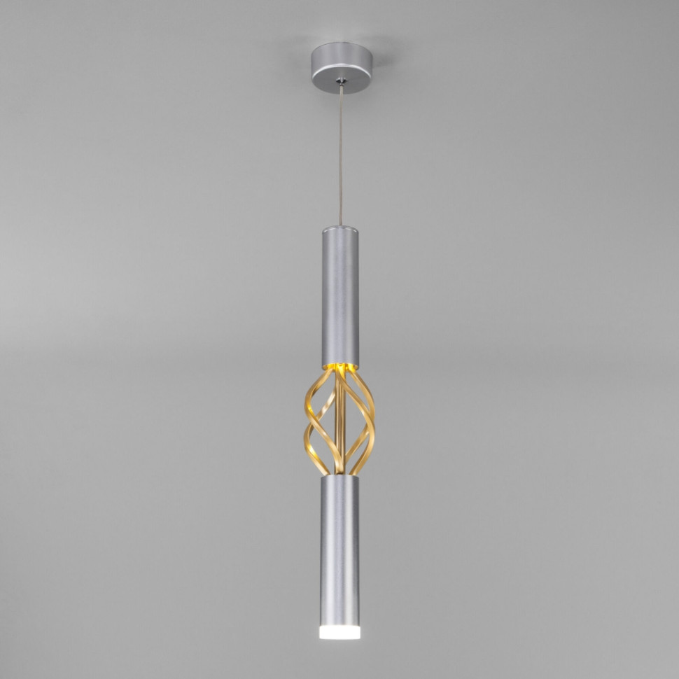 Подвесной светодиодный светильник Eurosvet Lance 50191/1 LED матовое серебро/матовое золото (a049110) наконечник глобо d 20 мм серебро 2 шт