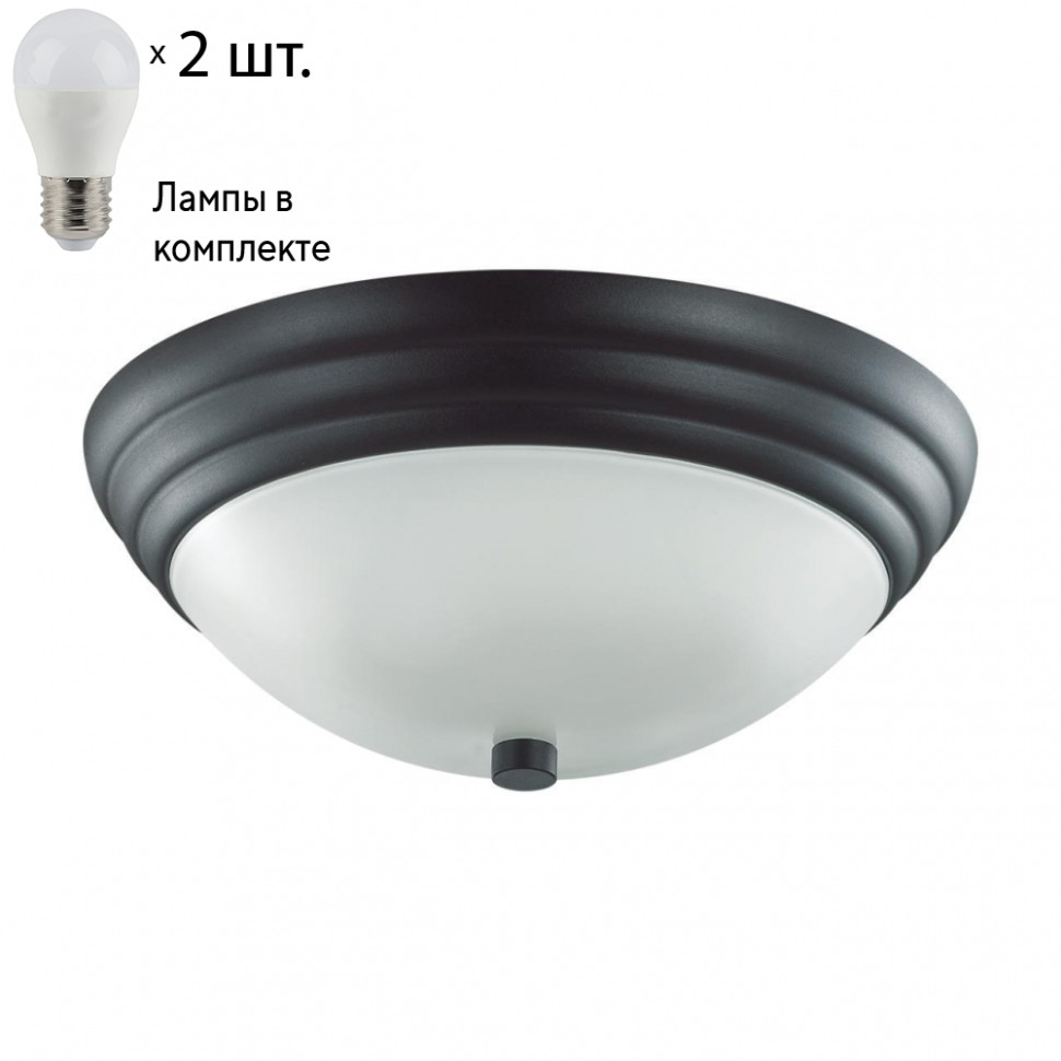 Настенно-потолочный светильник Lumion Kayla с лампочками 5263/2C+Lamps E27 P45, цвет черный 5263/2C+Lamps E27 P45 - фото 1
