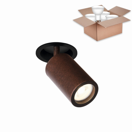 Врезной поворотный светильник с лампочкой Favourite Angularis 2804-1C+Lamps Gu10 