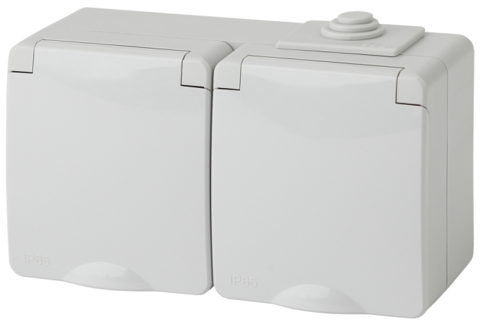 Розетка ЭРА  2х2P E IP65 16A 250V 11-2603-03 169549