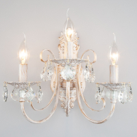 3305/3 Настенное бра Eurosvet белый с золотом/прозрачный хрусталь Strotskis