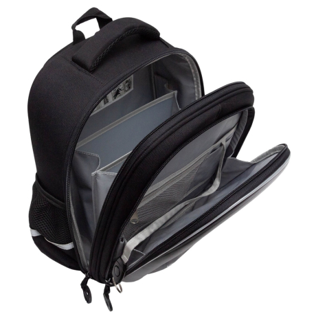 Нарушена упаковка!  <796733> Ранец GRIZZLY анатомическая спинка, c бейджем, для мальчиков, "BLACK CAR", 36х28х20 см, RAz-587-7/1 (274153)