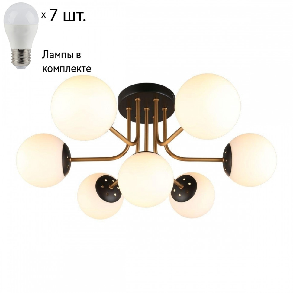 Люстра потолочная с лампочками APLOYT APL.906.17.07+Lamps, цвет черный APL.906.17.07+Lamps - фото 1