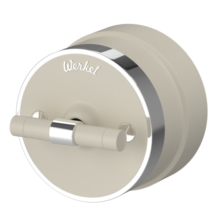 Выключатель двухклавишный с корпусом Werkel Vintage (слоновая кость матовый/хром) W5822055